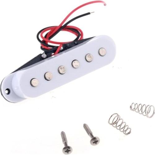 Musiclily 50mm Guitar Single coil Middle Pickup for Strat or Squier Style, White