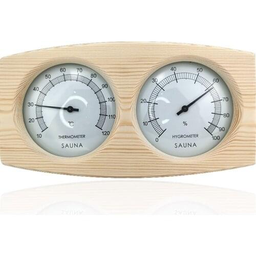 New wooden sauna sauna thermometer and hygrometer double wooden table high temperature accessories (without battery)