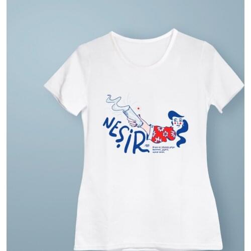 New season womens t-shirt round neck natural cotton original brand normal mold bike collar printed standard size light cool