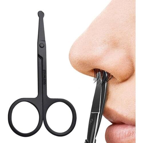 Stainless Steel Nose Hair Trimming Scissors Round Head E Scissor Sharp And Precise Epilator Opp Bag
