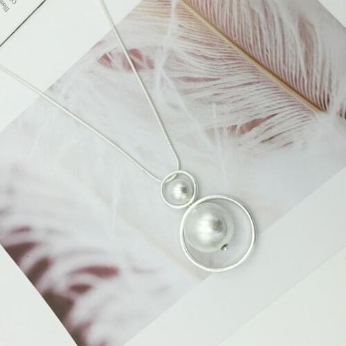 Charm European and American Long Necklace Women Accessories Jewelry CCB Bead Pendant Necklace Female Ornaments Mrs win