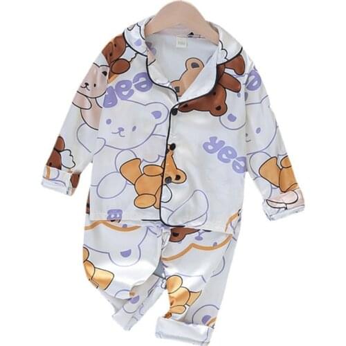 New Spring Autumn Children Sleepwear Baby Girls Clothes Boys Cartoon Shirt Pants 2Pcs/Sets Toddler Fashion Clothing Kids Pajamas