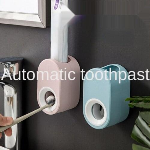 Fully Automatic Toothpaste Dispenser Hole Punched Toothbrush Toothpaste Storage Shelf Wall Hangers Bathroom Accessories