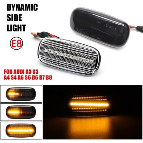 2Pcs Sequential Turn Repeater Light For Audi A3 S3 8P A4 S4 RS4 B6 B7 B8 A6 S6 RS6 C7 Side Marker Bulb Amber Signal Lamp