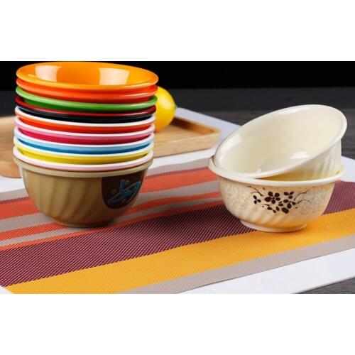 Miamine tableware imitation porcelain bowl Japanese small bowl rice bowl soup bowl plastic color hot pot sauce bowl