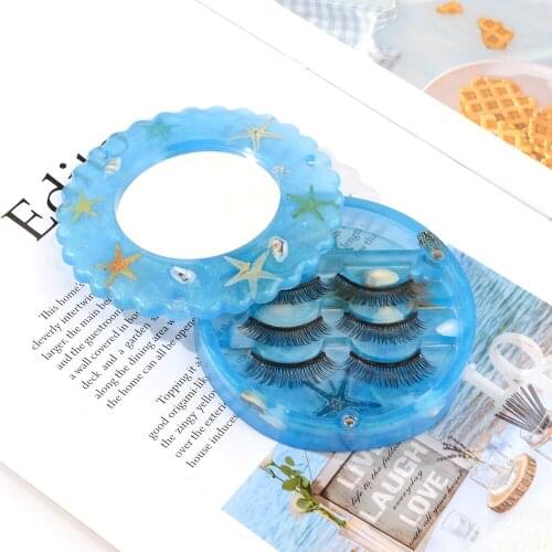 Eyelashes Display Resin Mold Silicone Storage Box Case Holder Epoxy Resina Molde Silicona For Cosmetic Care Container