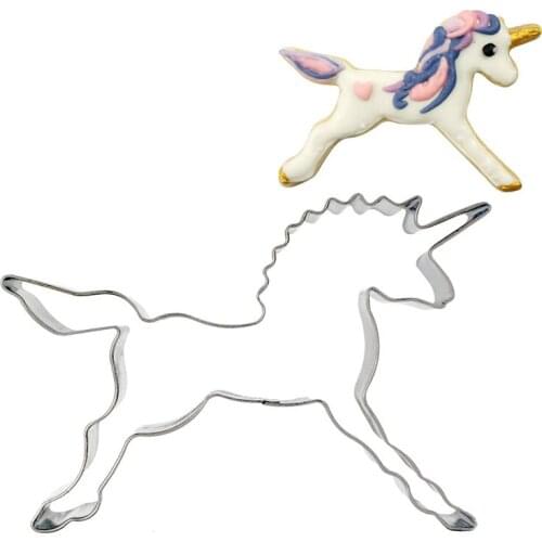 2015 Unicorn Shape Cookie Cutter Cute Biscuit Cutters Metal Pastry Bread Fruit Stainless DH029