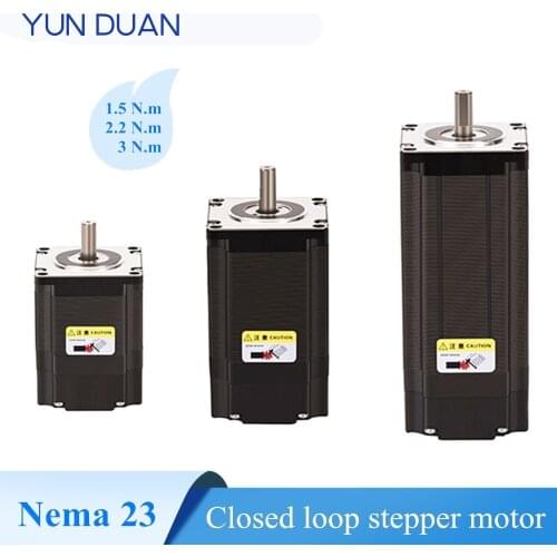 Nema 23 series 1.5/3/2.2 N.m closed loop stepper motor with encoder D=8mm,CNC Router,Engraving,milling machine 57mm motor