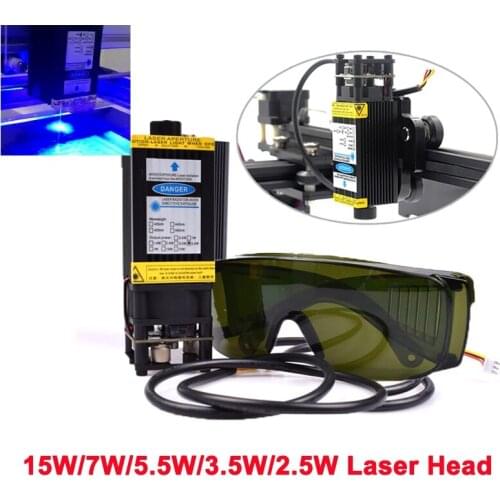 CNC blue Laser Engraving module 15W 5.5W 7W 450nm 12V focusable Laser module Engraving Machine Part Laser Head with TTL PWM