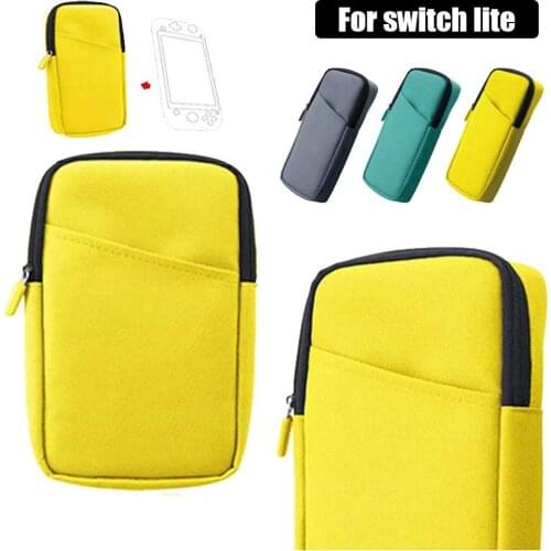 Storage Bag for Switch Lite (2019), Soft Portable Travel Carrying Case with Zipper for Nintendo Switch Lite Console-3 Corlor
