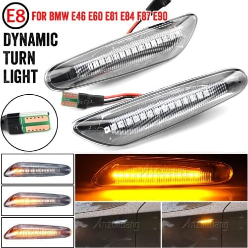 2pcs LED Dynamic Turn Signal Side Marker Light Sequential Blinker Light For BMW E90 E91 E92 E93 E60 E61 E81 E82 E83 E84 E88 E46