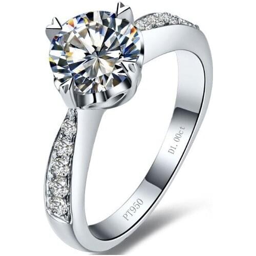 Test Positive Brilliant Forever 0.5CT Test Positive Round Cut Moissanite Engagement Ring Solid 14K 585 White Gold Jewelry