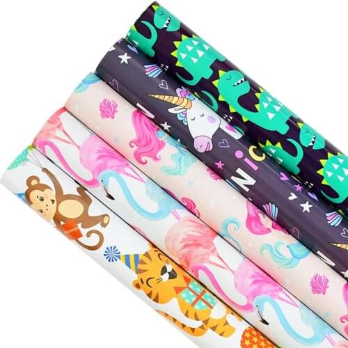 70*50cm Wrapping Paper Packaging DIY Cartoon Pattern Kids Birthday Gift Decoration Foil Gold Dots Love Wedding Wrapping Supplies
