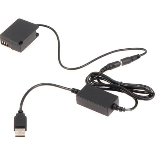 DMW-BLC12 Dummy Battery Adapter DC Coupler 5V 2A USB Cable for Panasonic FZ200 FZ300 FZ1000 FZ2500 G5 G6 G7 G80 G85 GX8