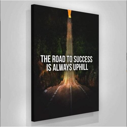 Success Of Road Is Uphill Canvas Art Wall Painting Pictures Motionational Poster Enterprise For Office Modern Home Living Room