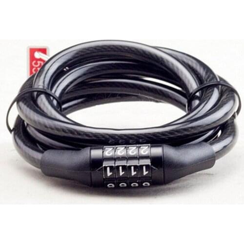 Bike 120cm Chains Blocks and anti-theft Cord Cable Lock Tough Security Coded Steel Wiring Bicycle Lock 4 Digit Code Combination