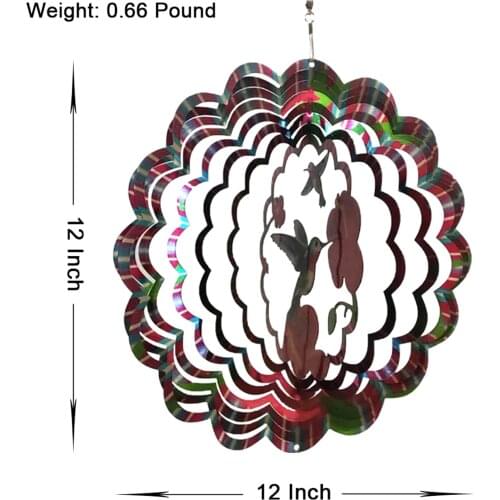 Wind Chimes 3D Metal Hummingbird Wind Spinners Outdoor Garden Decor Wind Spinner Door Wall Hanging Wind Chimes Home Decoration