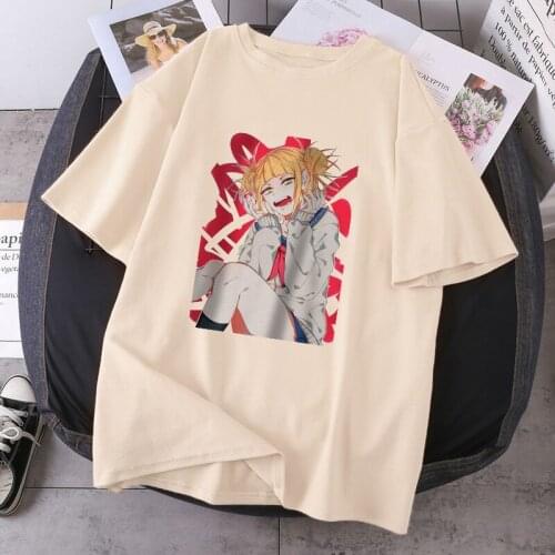 Women My Hero Academy T-shirts Print Short Sleeve Summer T-shirts Vintage White Cosplay Tops Tees Loose Fit Poleras Female
