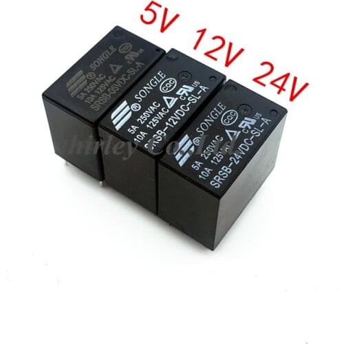 10PCS Relays SRSB-05VDC-SL-A SRSB-12VDC-SL-A SRSB-24VDC-SL-A 5V 12V 24V 5A/250VAC 4PIN 100% new SRSB- 05 12 24VDC-SL-A