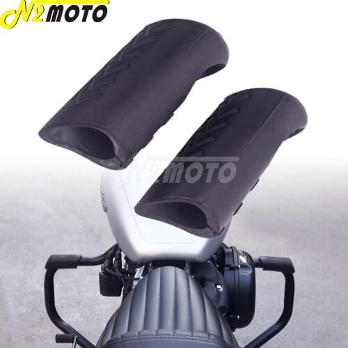 2pcs 32mm Motorcycle Black Left & Right Engine Guard Rubber Protector Cover For Harley Honda Yamaha Suzuki Kawasaki BMW Aprilia