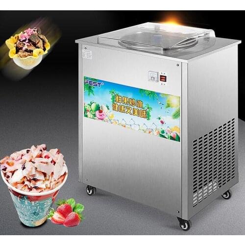 220V Yogurt Frying Machine Commercial One Pan Fried Ice Cream Machine Roll Machine Ice Pan Fry Flat Ice Cream Maker