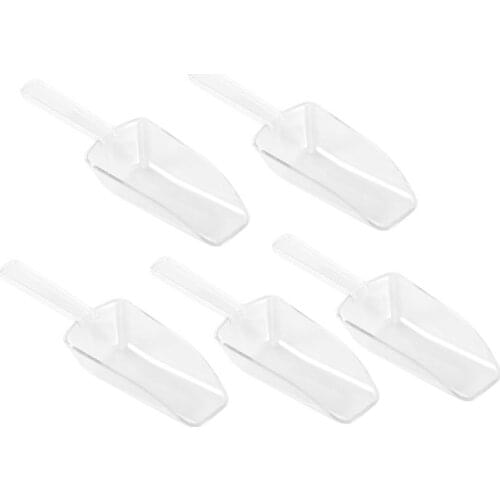5pcs Mini Clear Plastic Ice Scoop Scoopers for Weddings Candy Dessert Buffet Ice Cream Protein Powder