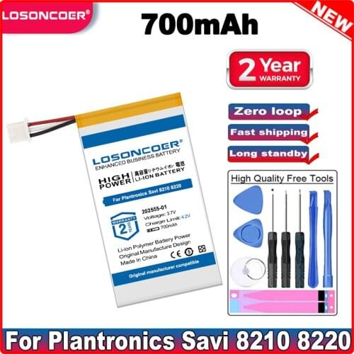 LOSONCOER 202555-01 700mAh Battery For Plantronics Savi 8210 8220 Headset 202555-01 Batteries