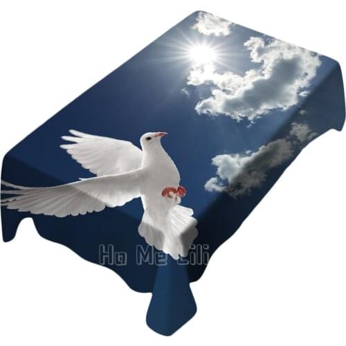 White Dove Tablecloth For Picnic Kitchen Dinner Table Decor