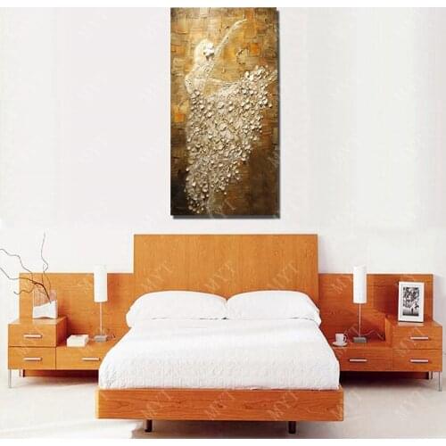 Free delivery knife painting, hand-painted abstract people ballet oil canvas office living room