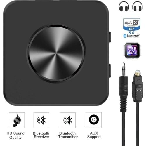 Wireless Bluetooth 5.0 CSR8675 Aptx HD low latency adapter optical SPDIF Aux stereo 3.5mm audio TV transmitter speaker receiver