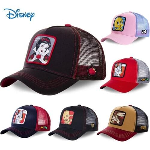 Disney Marvel Hat Snow White Mickey baseball Cap Summer Breathable Mesh Caps Men Women Snapback Hat Cartoon Hip Hop hats gorras
