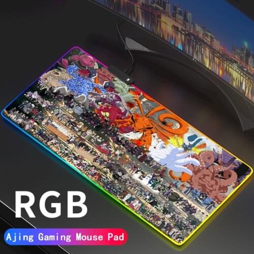 Large Cartoons Office RGB Illumination Mouse Pad Mat Game Gamer Gaming Mousepad Keyboard Compute Anime LED Desk Mat for CSGO