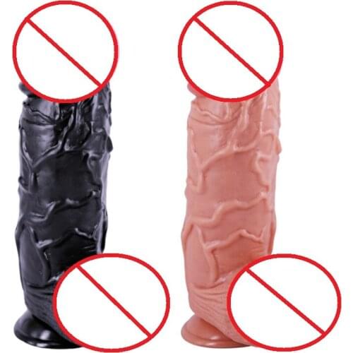 24cm (9.45 inch) length supper Huge Dildo Realistic Massage Stick with Strong Base Large Silicone Penis Christmas Gift for Femal