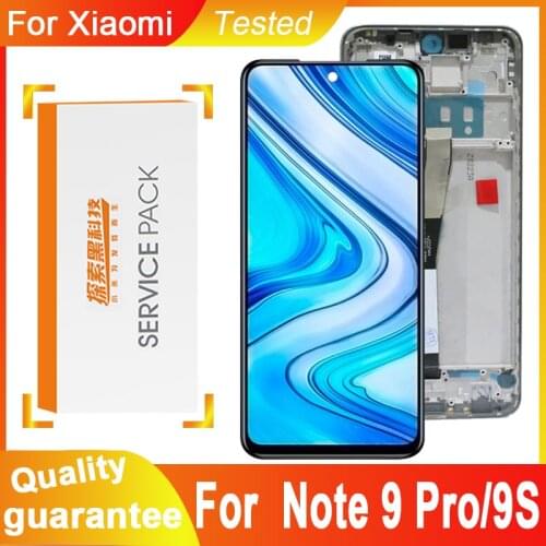 100% Tested 6.67'' Display Replacement For Xiaomi Redmi Note 9 Pro LCD Touch Screen Digitizer Assembly For Redmi Note 9S Display