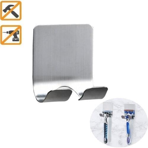 40 PCS Self Adhesive Razor Holder Shaver Rack Hanger Stand Stainless Steel Storage Hook Bathroom Kitchen Organizer Wholesale XB