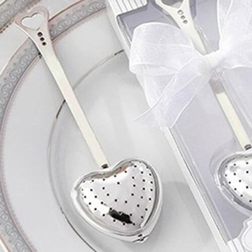Design Spoon Tea Infuser Filter Wedding Souvenir Bridal Shower Favor Creative Strainer Metal Stainless Steel Kitchen Accessories