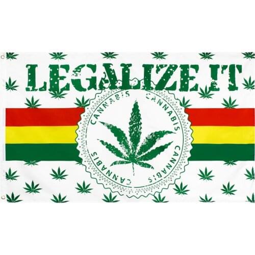 Yehoy 90*150cm 420 somewhere legalize it weed Reggae Rasta Hippie Flag For Bar Party Music Festival Tattoo Shop