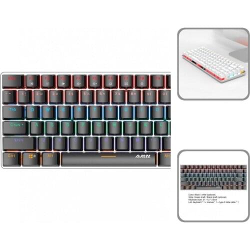 N-Key Rollover Fine Workmanship Black/Blue Switch Mechanical Keyboard with Backlight for Computer