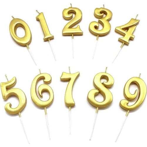 New Colorful Wedding Birthday Number Cake Candles 0 1 2 3 4 5 6 7 8 9 Cake Topper Kids Girls Boys Baby Party Supplies Decoration