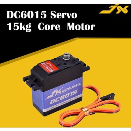New Arrival JX Servo DC6015 15kg 0.1sec 6.6V Aluminium Shell Metal gear Core Digital Standard for RC Car Crawler