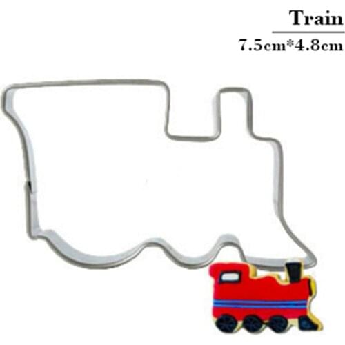 New Train Cookie Cutter DIY Cake Handcraft Home Kitchen Baking Biscuit Pastry Stainless Steel Mould Baking Tools Biscuits Stamp