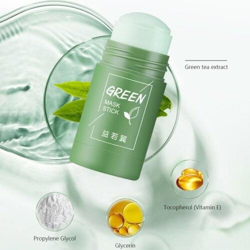 40g Green Tea Cleansing Mask Purifying Clay Stick Mask Oil Control Skin Care Anti-Acne Remove Blackhead Mud Mask TSLM1