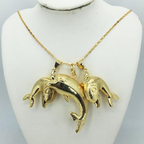 Wholesale Fashion Pendant / Necklace 24K gold jewelry set for womens birthday Travel Gift bridal accessories