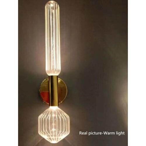 Nordic Style Retro Transparent Glass Living Room Led Wall Lamp Art Loft Bedroom Restaurant Bar Decor Lighting