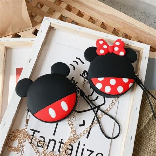 Disney Minnie parent-child bag new chain shoulder bag cartoon cute silicone Mickey girls messenger bag coin purse