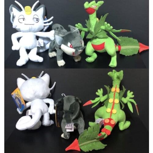 TAKARA TOMY Genuine Pokemon Meowth Rattata Sceptile Cute Plush Action Figure Toys
