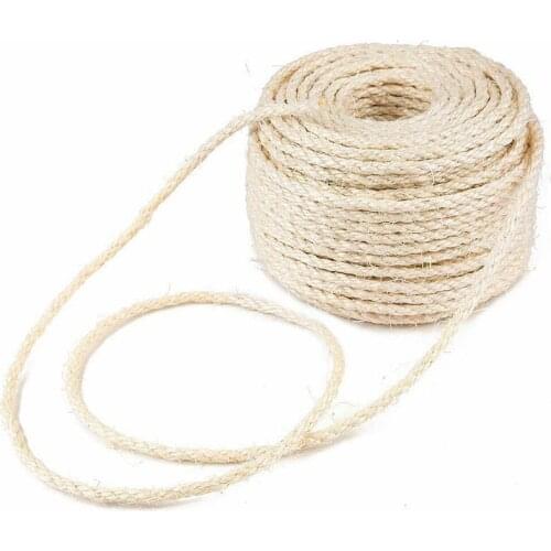 DIY Sisal Rope 6MM For Pet Cat Scratcher Post Hemp Rope Scratch Tree Funny Cat Toys Binding Rope for Cat Catching Frame