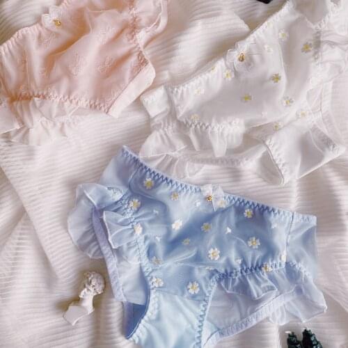 Japanese Mesh Little Daisy Girl Underwears Seamless Underwear Lotus Summer Sexy Lingerie Small Fresh Cotton Crotch Breathable