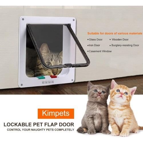 Lockable Dog Cat Kitten Door Security Flap Door ABS Plastic S/M/L Animal Small Pet Cat Dog Gate Door Pet Supplies
