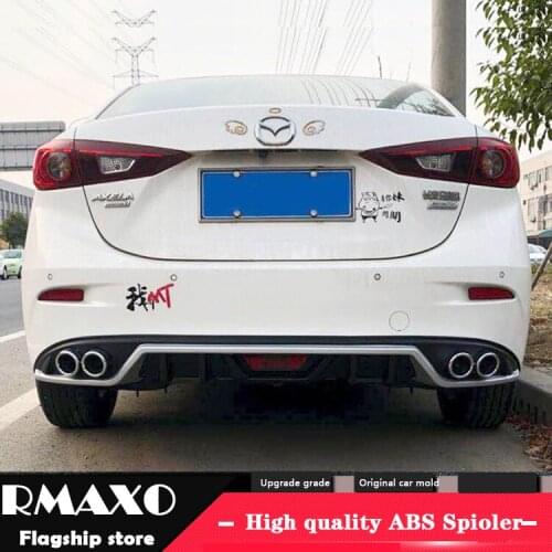 For Mazda 3 Axela ABS Rear Bumper Diffuser Bumpers Protector For 2017-2019 DCK Axela Body kit bumper rear lip rear spoiler